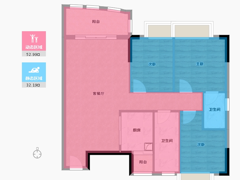 广东省-阳江市-平冈新城-76.87-户型库-动静分区