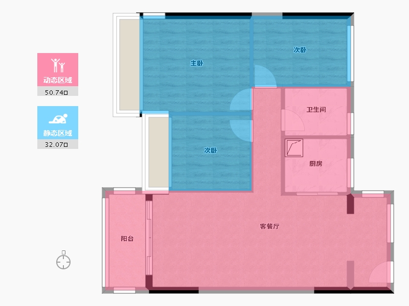 广东省-中山市-喜汇名苑-77.35-户型库-动静分区