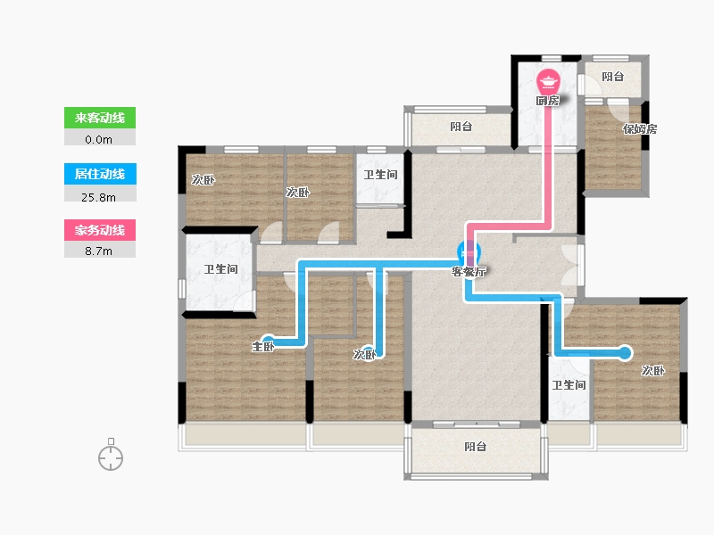 陕西省-延安市-延安碧桂园洛川公馆-172.00-户型库-动静线