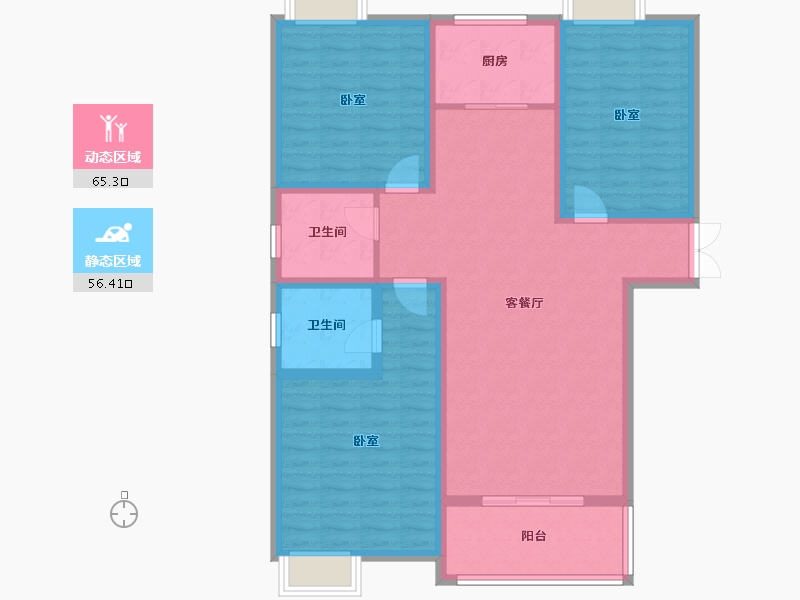 陕西省-渭南市-豪润·公园天下-109.28-户型库-动静分区