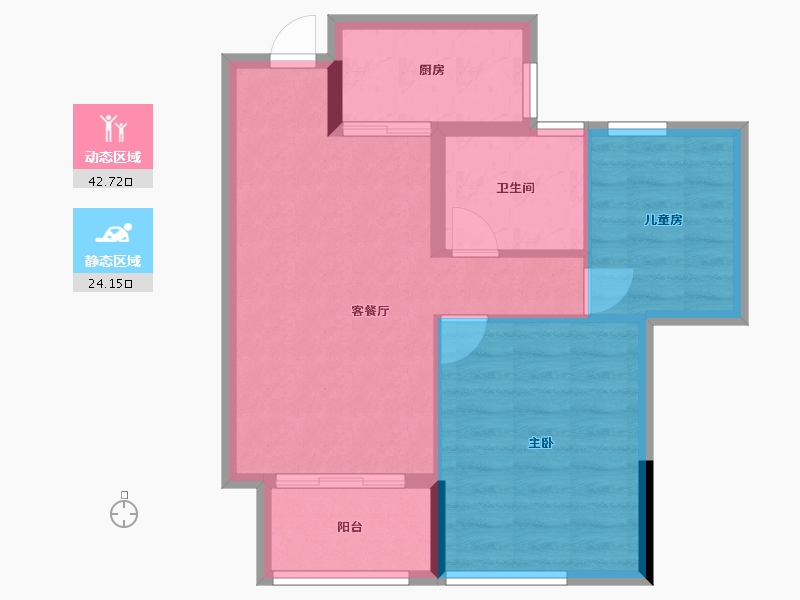 福建省-龙岩市-绿城蘭园-60.00-户型库-动静分区