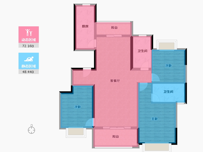 广西壮族自治区-柳州市-恒大珺睿府-108.00-户型库-动静分区