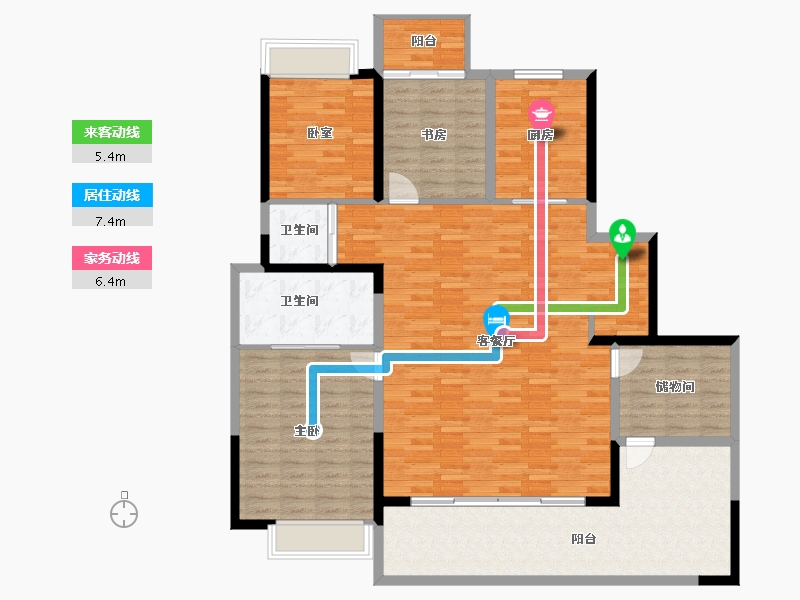 湖南省-长沙市-绿城招商·桂语雲峯-148.75-户型库-动静线