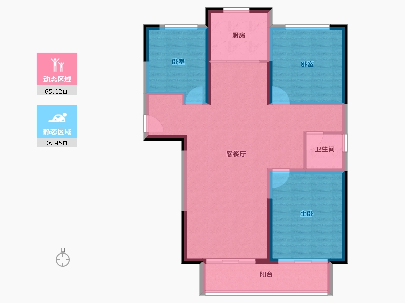 江苏省-徐州市-鸿基·泊枫花园-92.00-户型库-动静分区