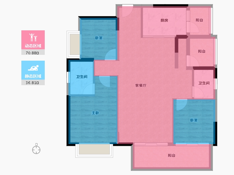 广东省-梅州市-融创奥园玖珑台-97.16-户型库-动静分区