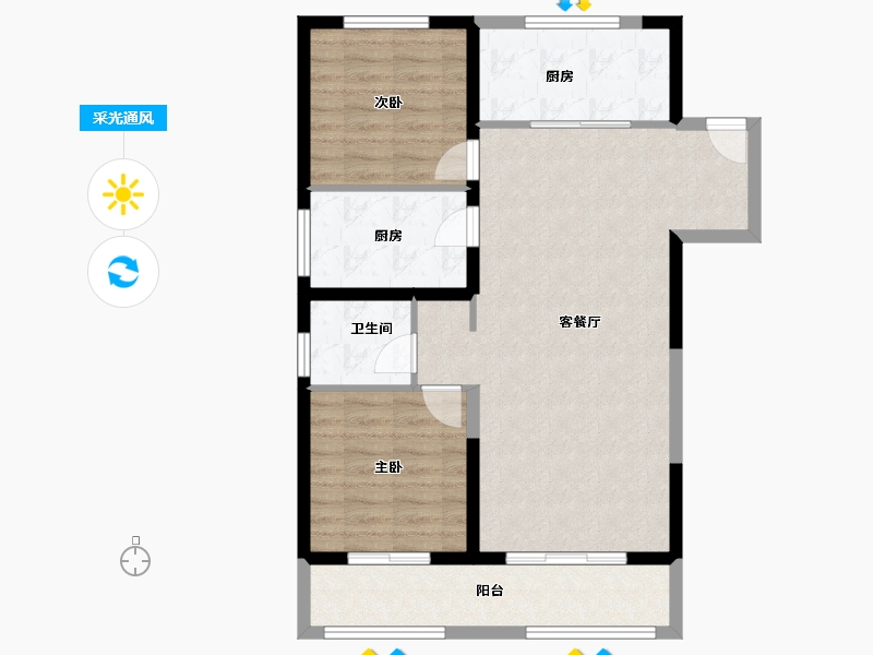 河北省-石家庄市-当代府moma-83.77-户型库-采光通风