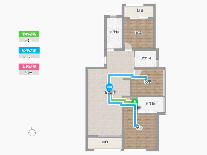 福建省-龙岩市-绿城蘭园-94.40-户型库-动静线