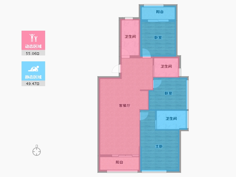 福建省-龙岩市-绿城蘭园-94.40-户型库-动静分区