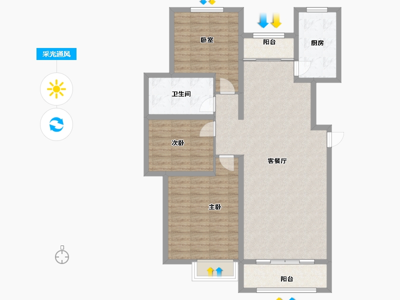 河北省-承德市-瓏璟苑-100.80-户型库-采光通风