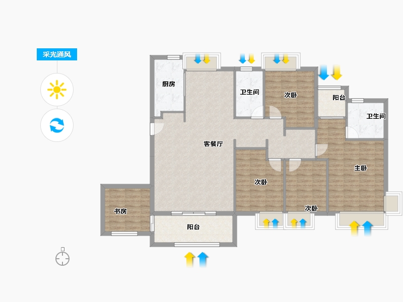 福建省-厦门市-国贸天成二期-124.80-户型库-采光通风