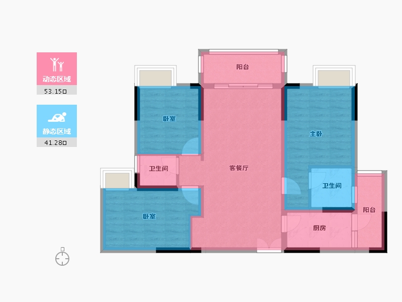 四川省-南充市-宏云·滨河湾-83.92-户型库-动静分区