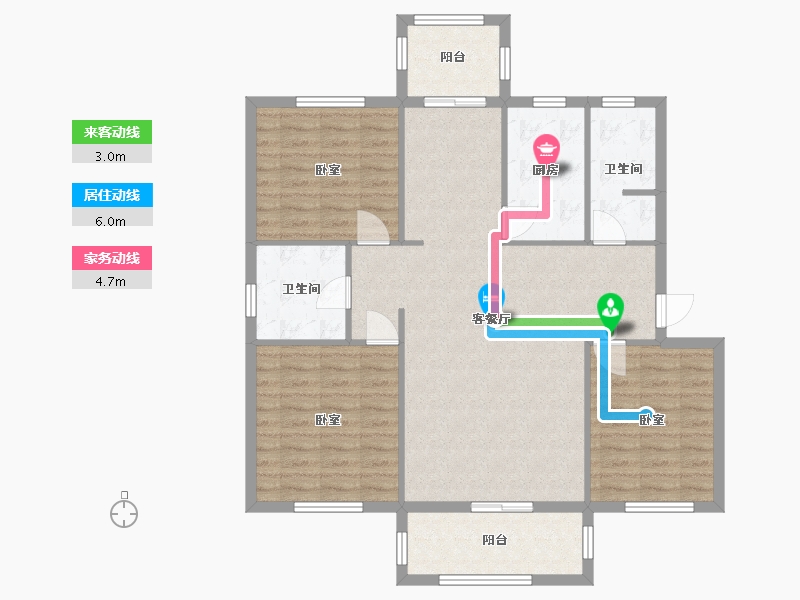 陕西省-西安市-河滨丽景苑-123.00-户型库-动静线