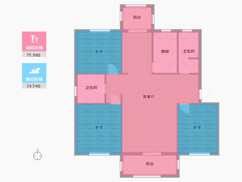 陕西省-西安市-河滨丽景苑-123.00-户型库-动静分区