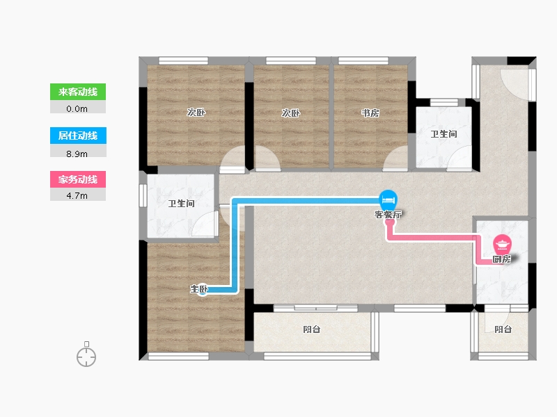 四川省-雅安市-金科集美书香府观澜-93.08-户型库-动静线