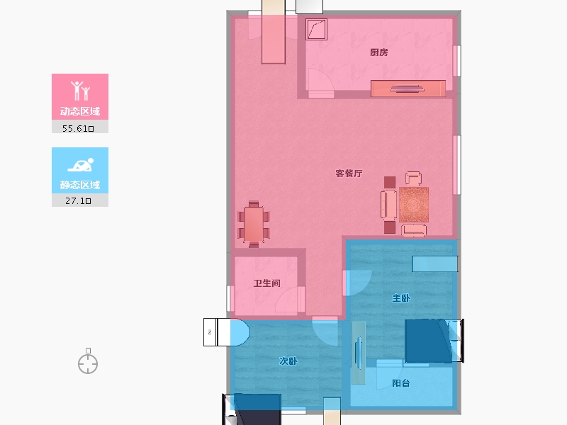 宁夏回族自治区-银川市-领世湖城四期-73.00-户型库-动静分区