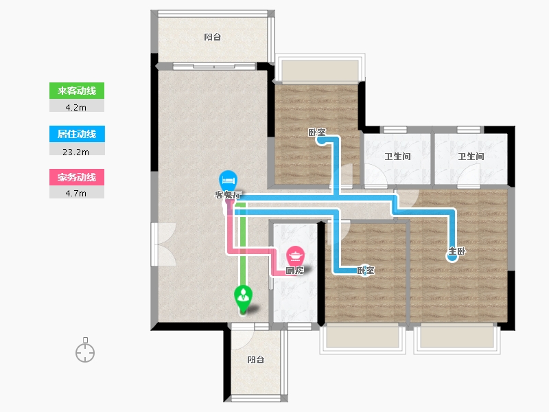 湖南省-衡阳市-珠江愉景南苑-99.52-户型库-动静线