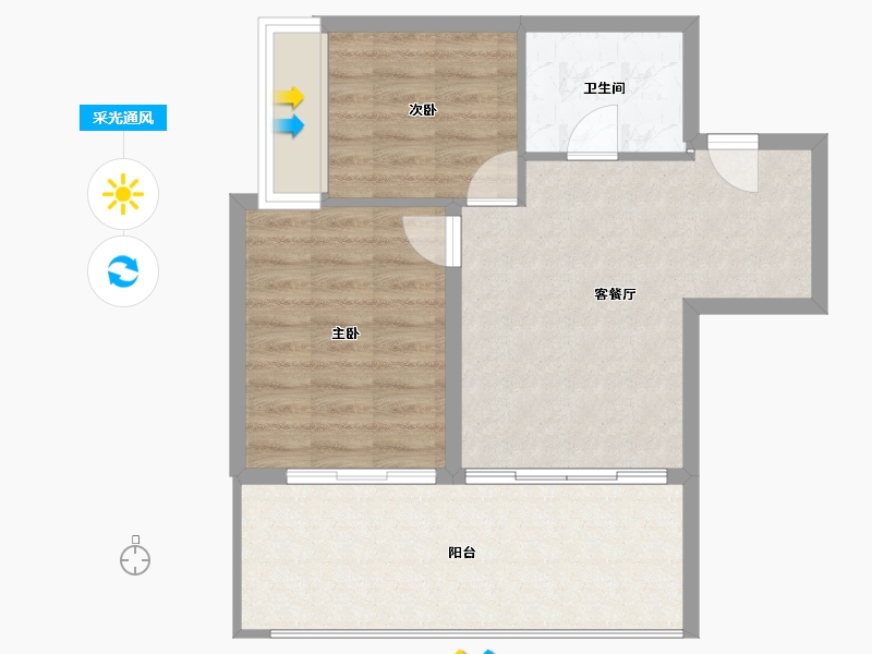 广东省-阳江市-盛和珍珠湾-63.03-户型库-采光通风