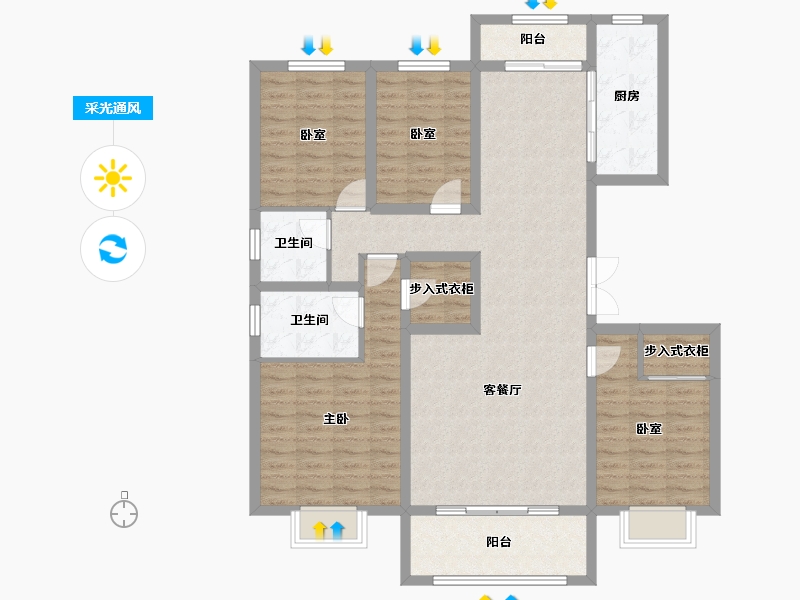 河北省-邢台市-盛世熙府大院-120.36-户型库-采光通风