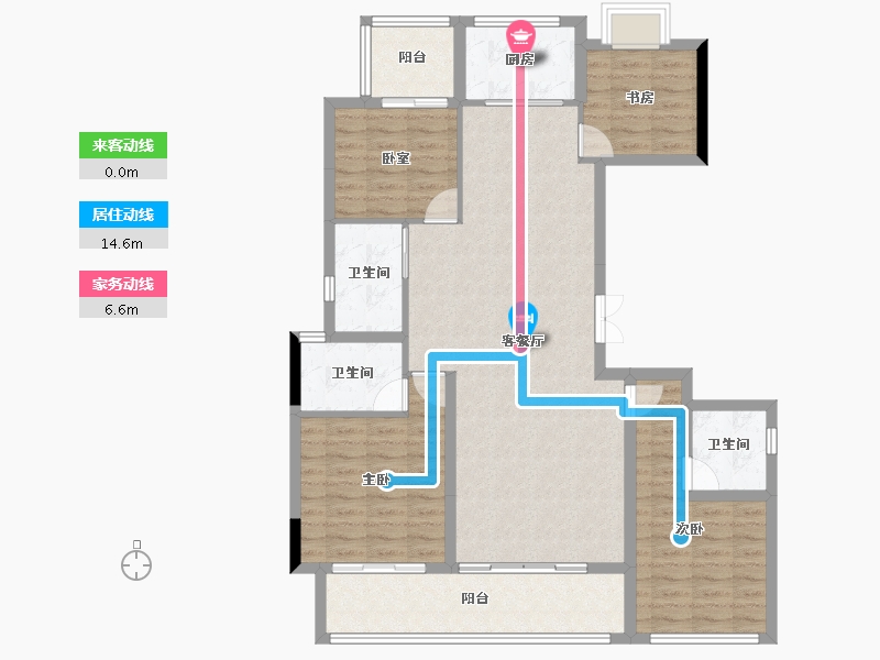 福建省-龙岩市-绿城蘭园-113.60-户型库-动静线