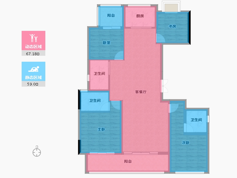 福建省-龙岩市-绿城蘭园-113.60-户型库-动静分区