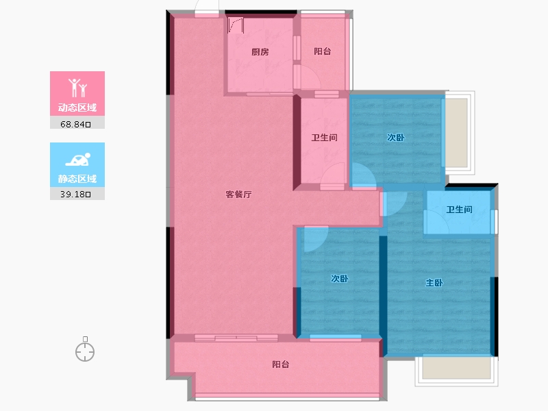 广东省-梅州市-合泰华璟城-96.17-户型库-动静分区