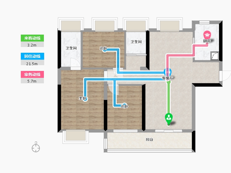 湖北省-武汉市-碧桂园-90.00-户型库-动静线