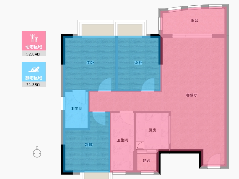 广东省-阳江市-平冈新城-76.05-户型库-动静分区