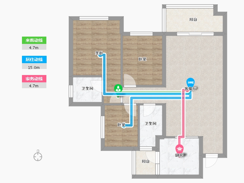 四川省-泸州市-鸿通学府华庭-75.21-户型库-动静线