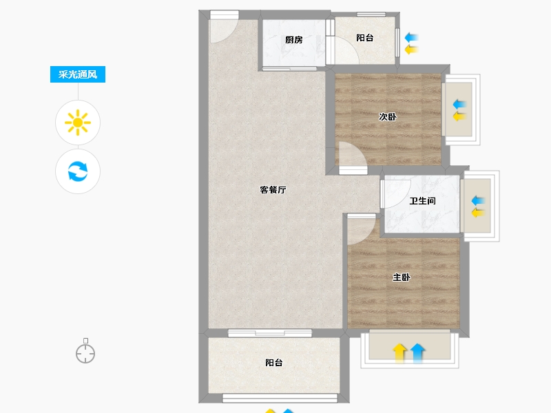 广西壮族自治区-柳州市-万兴中央城-59.28-户型库-采光通风