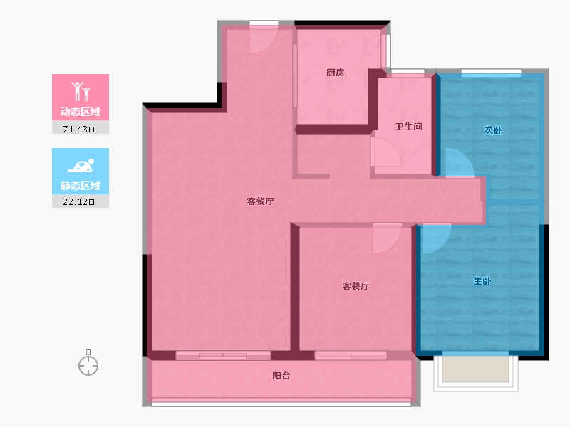 河北省-石家庄市-当代府moma-83.58-户型库-动静分区