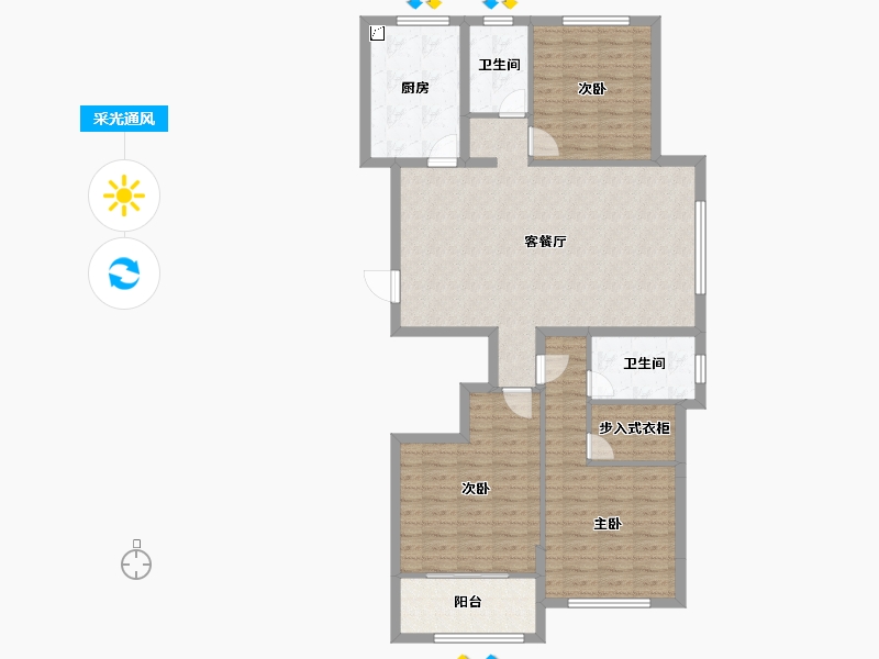 山东省-泰安市-龙湖公园里·公园里-110.09-户型库-采光通风