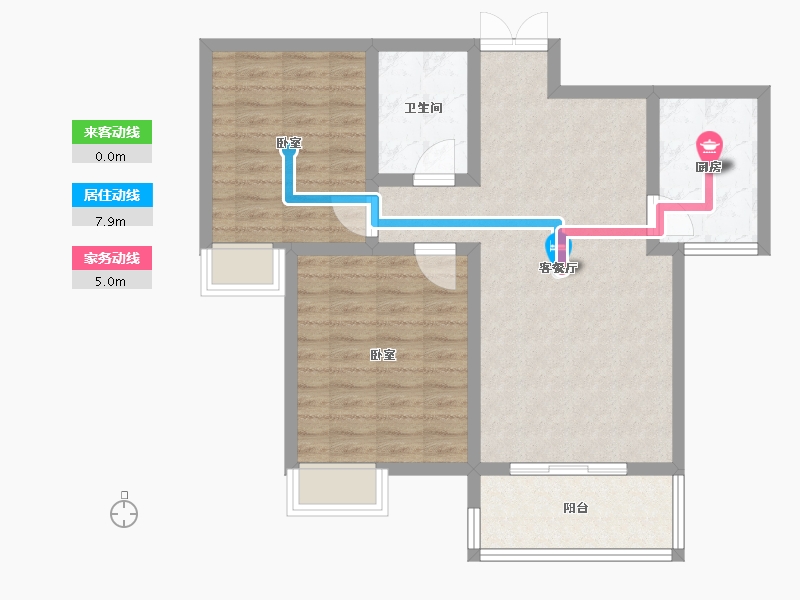 陕西省-渭南市-豪润·公园天下-77.60-户型库-动静线