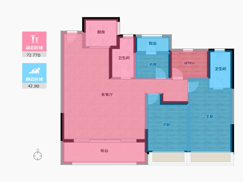 浙江省-温州市-荣安劝学里-103.05-户型库-动静分区