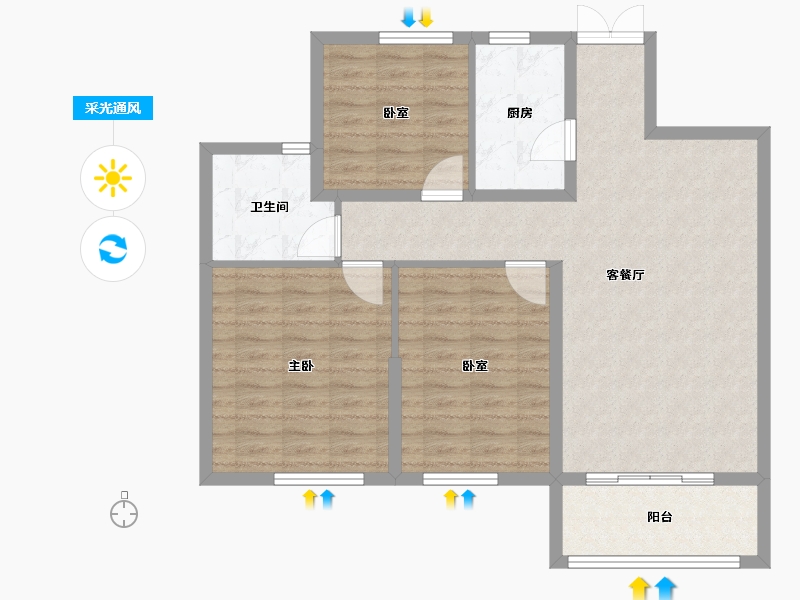 安徽省-安庆市-众阳一品-89.56-户型库-采光通风