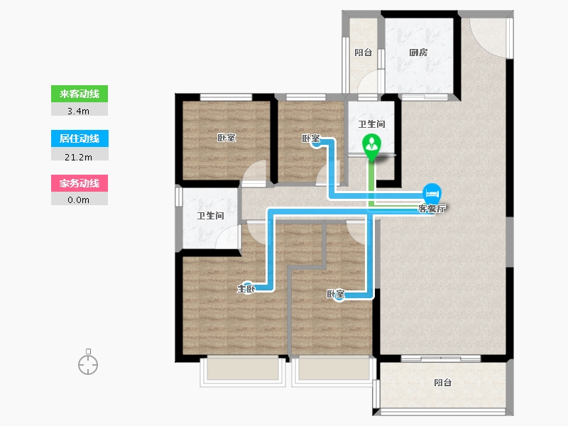 陕西省-铜川市-碧桂园・锦阳学府-112.00-户型库-动静线