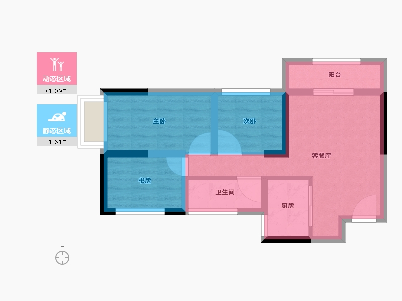 湖南省-邵阳市-欣玥城-45.40-户型库-动静分区