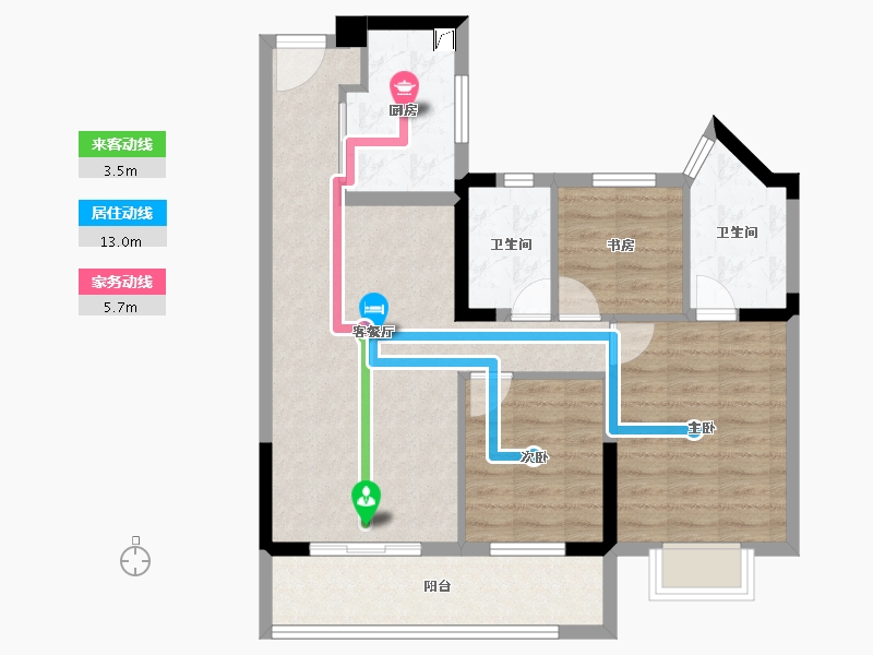 浙江省-杭州市-澳海百合云泽赋-78.80-户型库-动静线