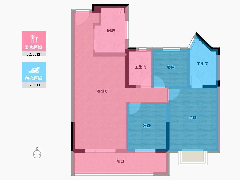 浙江省-杭州市-澳海百合云泽赋-78.80-户型库-动静分区