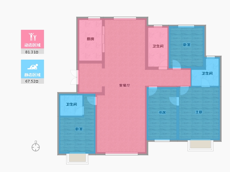 内蒙古自治区-包头市-松石御景江山-134.01-户型库-动静分区