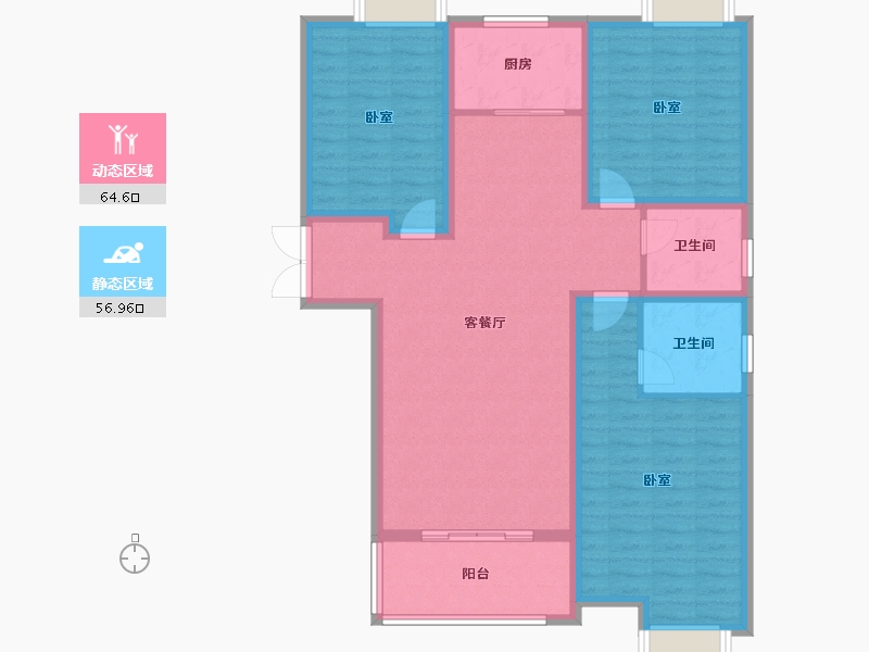 陕西省-渭南市-豪润·公园天下-109.48-户型库-动静分区