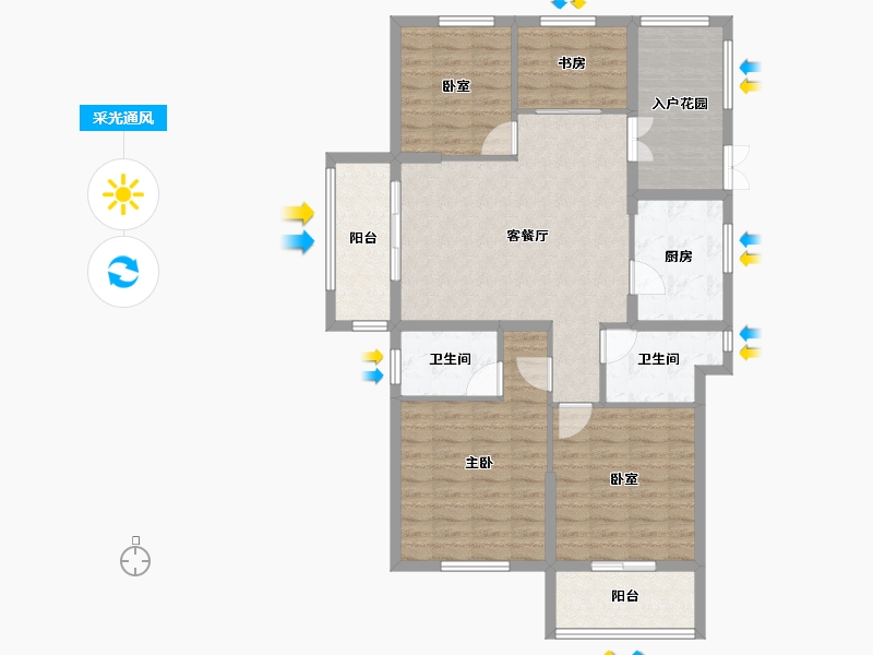 安徽省-安庆市-众阳一品-108.00-户型库-采光通风