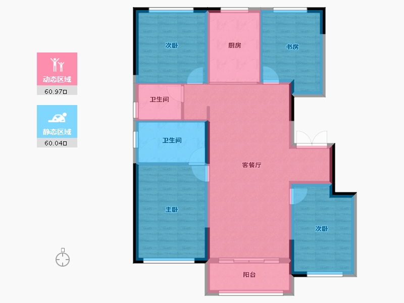 黑龙江省-哈尔滨市-保利天悦—期-109.60-户型库-动静分区