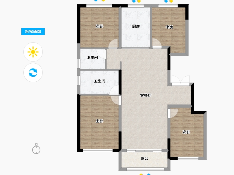 黑龙江省-哈尔滨市-保利天悦—期-109.60-户型库-采光通风