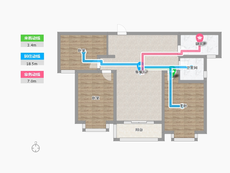 河北省-衡水市-康馨国际​-87.20-户型库-动静线