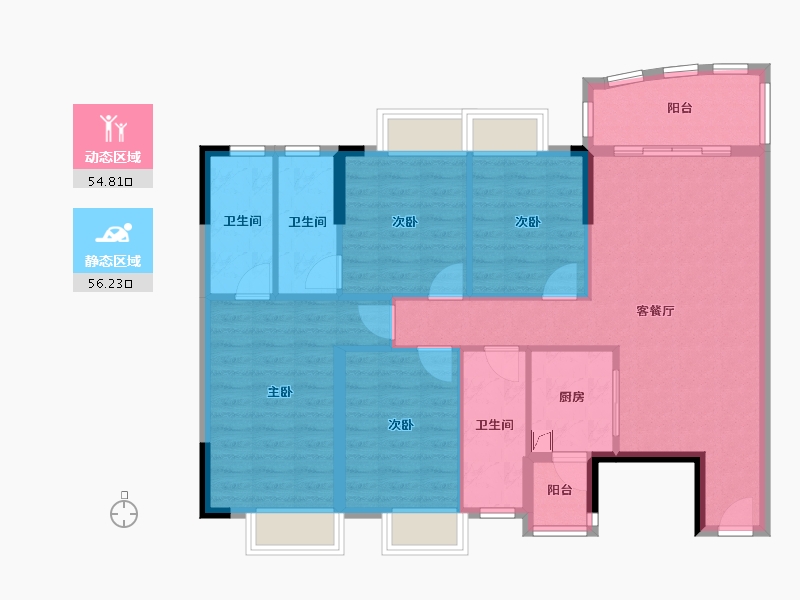 广东省-阳江市-平冈新城-99.65-户型库-动静分区