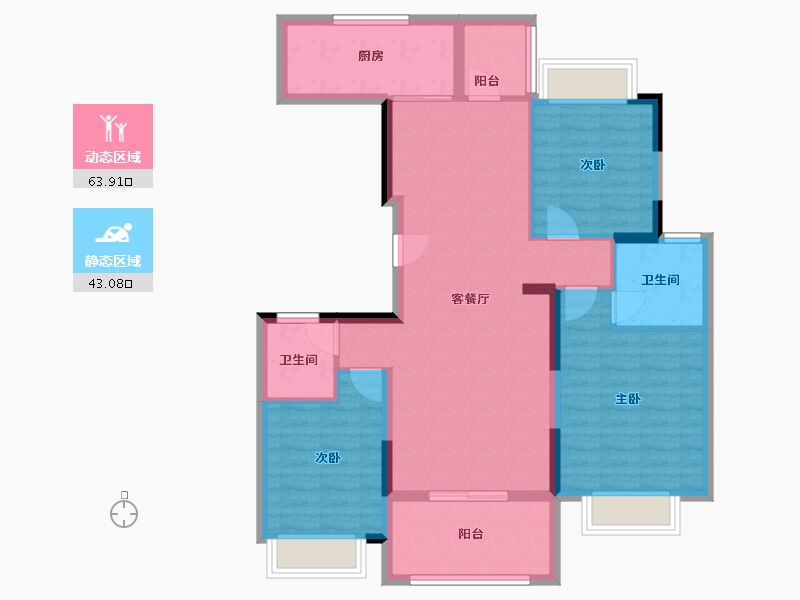 广东省-阳江市-金山明珠-95.77-户型库-动静分区