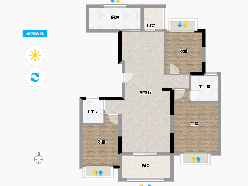 广东省-阳江市-金山明珠-95.77-户型库-采光通风