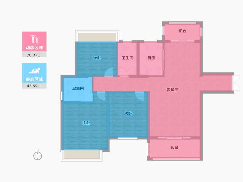 湖南省-邵阳市-天坤城南郡-106.26-户型库-动静分区