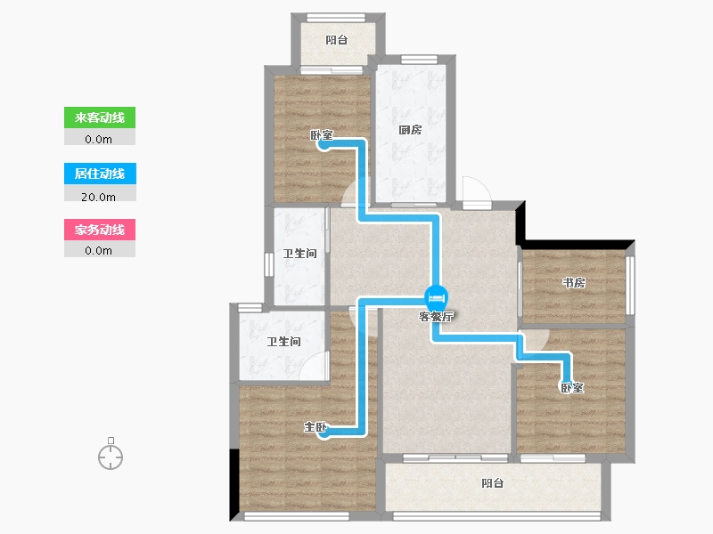 福建省-龙岩市-绿城蘭园-94.40-户型库-动静线