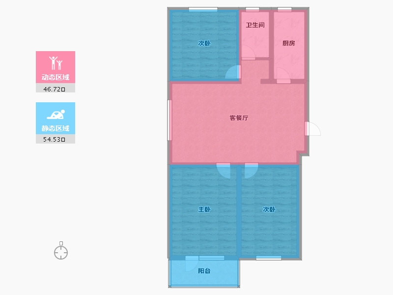 河北省-廊坊市-中远·佳成时代-90.60-户型库-动静分区